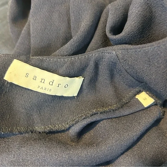 Sandro Gigi Blue Sandro Sheath Mini Dress w/ Striped Rhinestone Cuffs Medium - Picture 12 of 13